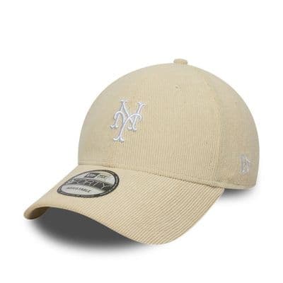 NEW ERA NEW YORK METS BASEBALL CAP.9FORTY MLB SOFT CREAM CORD STRAPBACK HAT W26