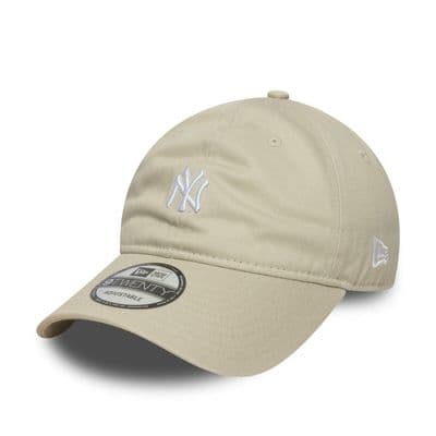 NEW ERA NEW YORK YANKEES BASEBALL CAP.9TWENTY MINI LOGO BEIGE ADJUSTABLE HAT S25