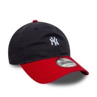 NEW ERA NEW YORK YANKEES BASEBALL CAP.9TWENTY NAVY RED WASHED CONTRAST HAT W26