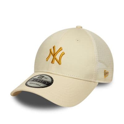 NEW ERA NEW YORK YANKEES HOME FIELD TRUCKER CAP.9FORTY CREAM BASEBALL HAT W24