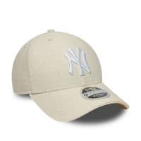 NEW ERA NEW YORK YANKEES LINEN BASEBALL CAP.9FORTY MCROWN BEIGE SNAPBACK HAT S26