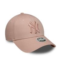 NEW ERA NEW YORK YANKEES WOMENS BASEBALL CAP.9FORTY PASTEL PINK LEAGUE HAT W26