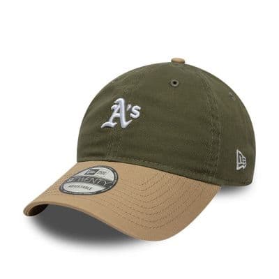 NEW ERA OAKLAND ATHLETICS BASEBALL CAP.9TWENTY GREEN MLB WASHED CONTRAST HAT W26