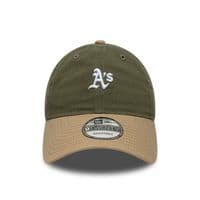 NEW ERA OAKLAND ATHLETICS BASEBALL CAP.9TWENTY GREEN MLB WASHED CONTRAST HAT W26
