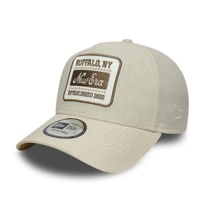 NEW ERA PATCH BUFFALO NEW YORK LINEN BASEBALL CAP.9FORTY E CROWN ADJUST HAT S26