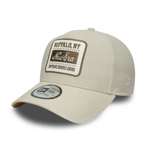 NEW ERA PATCH BUFFALO NEW YORK LINEN BASEBALL CAP.9FORTY E CROWN ADJUST HAT S26