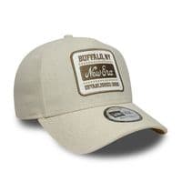 NEW ERA PATCH BUFFALO NEW YORK LINEN BASEBALL CAP.9FORTY E CROWN ADJUST HAT S26