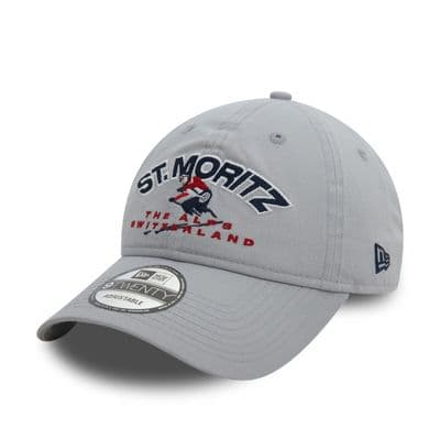 NEW ERA ST MORITZ BASEBALL CAP.9TWENTY WASHED GREY SKI ALPS FRANCE HAT W24