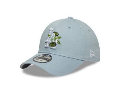 NEW ERA WOMENS 9FORTY LA DODGERS FLORAL BASEBALL CAP.ICON PASTEL BLUE HAT S25