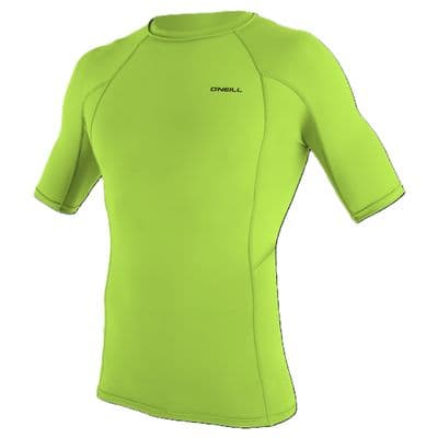 O'NEILL MENS RASH VEST TOP.NEW SKINS LIME UPF50 SUN PROTECTION GUARD T SHIRT.W26