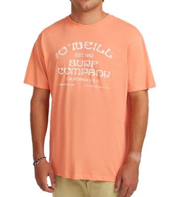 O'NEILL MENS T SHIRT.NEW MUIR GRAPHIC PEACH COTTON SHORT SLEEVED TOP TEE S26
