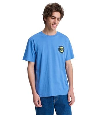 QUIKSILVER MEN T SHIRT.NEW DUALITY BACKPRINT BLUE COTTON SHORT SLEEVED TOP S26