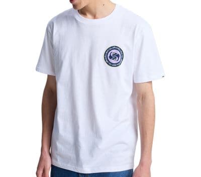 QUIKSILVER MEN T SHIRT.NEW DUALITY BACKPRINT WHITE COTTON SHORT SLEEVED TOP S26