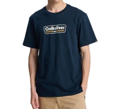 QUIKSILVER MEN T SHIRT.NEW STARTING GRID NAVY COTTON SHORT SLEEVED TOP TEE S26