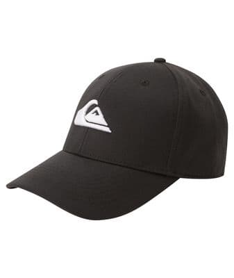 QUIKSILVER MENS BASEBALL CAP.DECADES 6 PANEL BLACK ADJUSTABLE SNAPBACK HAT W25