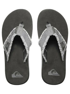 QUIKSILVER MENS FLIP FLOPS.NEW MONKEY ABYSS GREY CANVAS BEACH THONGS SANDALS S25