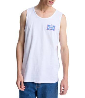 QUIKSILVER MENS STARFISH STAMP TANK VEST.SLEEVELESS WHITE COTTON MUSCLE TOP S26