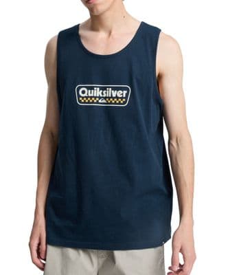 QUIKSILVER MENS STARTING GRID TANK VEST.SLEEVELESS NAVY COTTON MUSCLE TOP S26