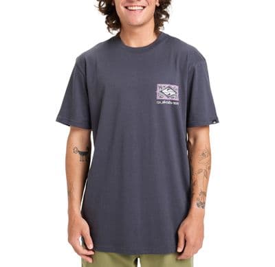 QUIKSILVER MENS T SHIRT.NEW ECO CRISIS BLACK ORGANIC COTTON BACKPRINT TOP W25