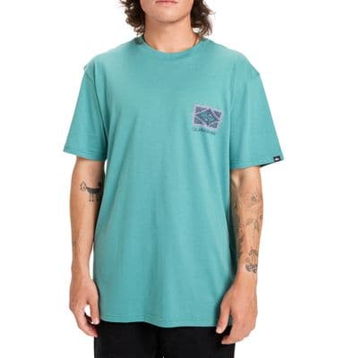 QUIKSILVER MENS T SHIRT.NEW ECO CRISIS GREEN ORGANIC COTTON BACKPRINT TOP W25