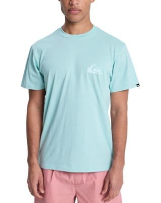 QUIKSILVER MENS T SHIRT.NEW MINI LOGO BLUE GREEN COTTON SHORT SLEEVED TOP S26