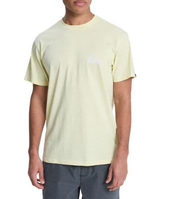 QUIKSILVER MENS T SHIRT.NEW MINI LOGO YELLOW COTTON SHORT SLEEVED TOP TEE S26