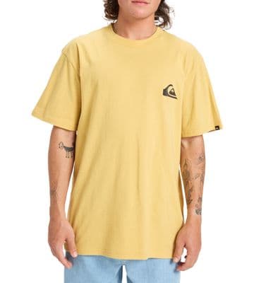 QUIKSILVER MENS T SHIRT.NEW MINI LOGO YELLOW CREW COTTON SHORT SLEEVED TOP W25