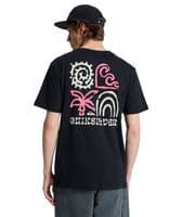 QUIKSILVER MENS T SHIRT.NEW TAP IN BACKPRINT BLACK COTTON SHORT SLEEVED TOP S26