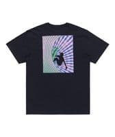 QUIKSILVER MENS T SHIRT.NEW WINDOW PANE BACKPRINT NAVY SHORT SLEEVED TOP S25