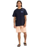 QUIKSILVER MENS T SHIRT.NEW WINDOW PANE BACKPRINT NAVY SHORT SLEEVED TOP S25