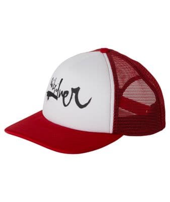 QUIKSILVER MENS TRUCKER CAP.NEW DNA IMPAIRED RED MESH SNAPBACK BASEBALL HAT W24