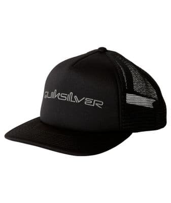 QUIKSILVER MENS TRUCKER CAP.NEW OMNI BLACK FOAM MESH SNAPBACK BASEBALL HAT W25