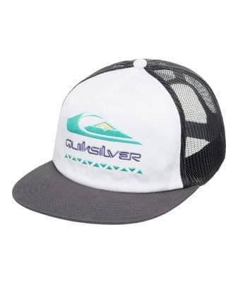 QUIKSILVER MENS TRUCKER CAP.OASIS BLACK WHITE MESH SNAPBACK BASEBALL HAT S25
