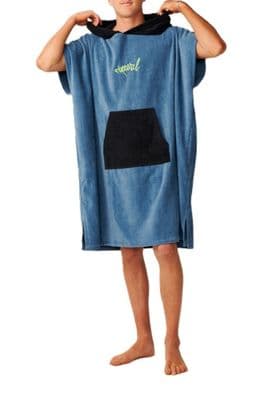RIP CURL ADULT PONCHO TOWEL.NEW BLUEFIN LOGO HOODED BEACH SURF CHANGING ROBE W26
