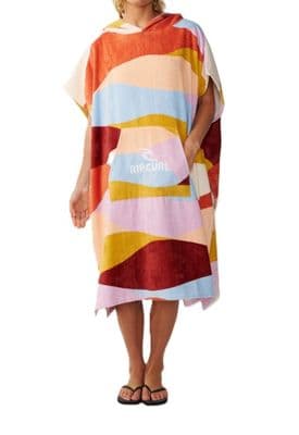 RIP CURL ADULT PONCHO TOWEL.NEW MIXED HOODED PATTERNED SURF CHANGING ROBE W26