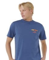 RIP CURL MENS T SHIRT.NEW SURF REVIVAL NAVY BACKPRINT SHORT SLEEVE TEE TOP W25