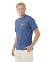 RIP CURL MENS T SHIRT.NEW SURF REVIVAL NAVY BACKPRINT SHORT SLEEVE TEE TOP W25
