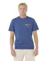 RIP CURL MENS T SHIRT.NEW SURF REVIVAL NAVY BACKPRINT SHORT SLEEVE TEE TOP W25