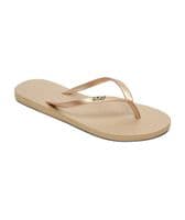 ROXY WOMENS FLIP FLOPS.NEW CUTE VIVA IV GOLD BEACH THONGS GIRLS FLAT SANDALS S26