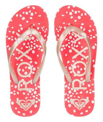 ROXY WOMENS FLIP FLOPS.NEW TAHITI VII RED SPOTTY THONGS BEACH GIRLS SANDALS S25