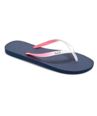 ROXY WOMENS FLIP FLOPS.NEW VIVA GRADIENT NAVY THONGS BEACH SANDALS SLIP ONS S23