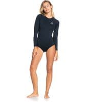 ROXY WOMENS ONESIE RASH BODYSUIT.UPF50+ SUN PROTECTION LONG SLEEVED BACK ZIP SURF SWIMSUIT