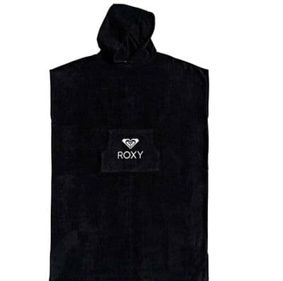 ROXY WOMENS PONCHO TOWEL.NEW STAY MAGICAL BLACK HOODED BEACH CHANGING ROBE W21