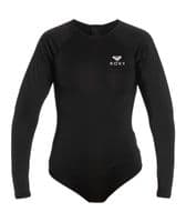 ROXY WOMENS RASH BODY SUIT SURF SWIMSUIT.LONG SLEEVED BLACK BACK ZIP UPF50 S25