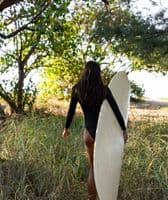 ROXY WOMENS RASH BODY SUIT SURF SWIMSUIT.LONG SLEEVED BLACK BACK ZIP UPF50 S25