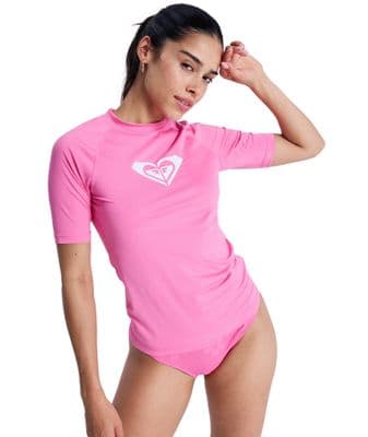 ROXY WOMENS RASH GUARD VEST.WHOLE HEARTED UPF50 PINK SUN PROTECTION SURF TOP S26