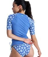ROXY WOMENS RASH VEST.NEW CLASSIC LYCRA UPF50+ BLUE FLORAL SUN T SHIRT TOP S26
