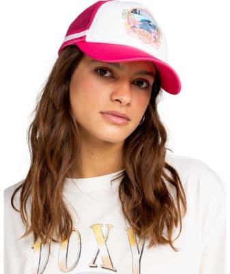 ROXY WOMENS TRUCKER BASEBALL CAP.NEW DIG THIS ADJUSTABLE PINK MESH SUN HAT S24