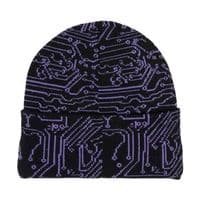 SANTA CRUZ CIRCUIT BEANIE HAT.BLACK PURPLE TURN UP CUFF KNIT MENS WOMENS CAP S26