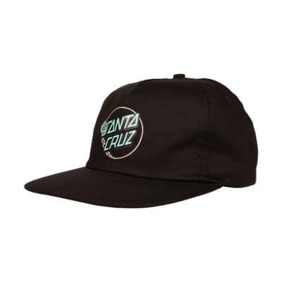 SANTA CRUZ MENS BASEBALL CAP.NEW WINKOWSKI UFO DOT FLAT PEAK BLACK SNAP HAT S26